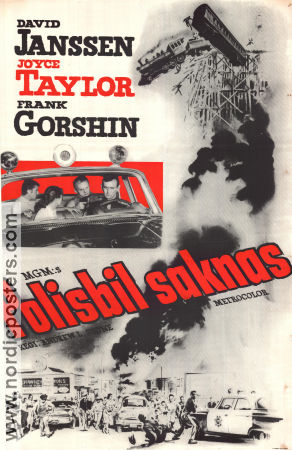 Polisbil saknas 1961 poster David Janssen Joyce Taylor Andrew L Stone Poliser