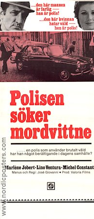 Polisen söker mordvittne 1970 poster Lino Ventura Marlene Jobert Michel Constantin José Giovanni