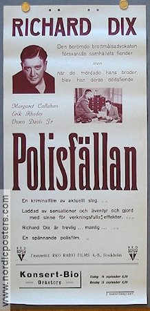 Polisfällan 1936 poster Richard Dix Poliser