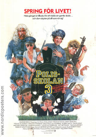 Polisskolan 3 1986 poster Steve Guttenberg Bubba Smith David Graf Jerry Paris Poliser