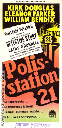 Polisstation 21 1951 poster Kirk Douglas Eleanor Parker William Bendix William Wyler Poliser Film Noir