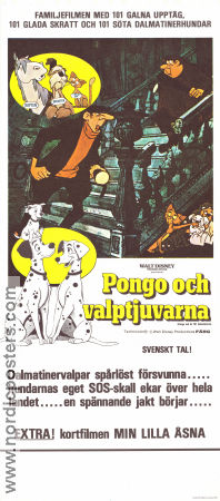 Pongo och valptjuvarna 1961 poster Rod Taylor Clyde Geronimi Hundar