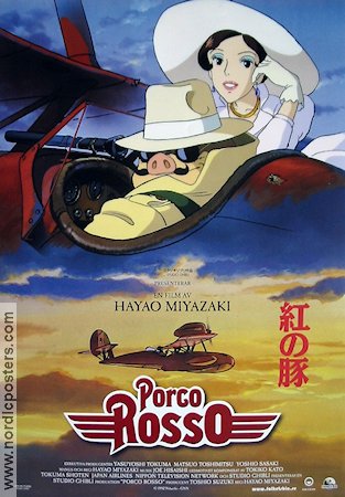 Porco Rosso 1992 poster Hayao Miyazaki Filmbolag: Studio Ghibli Animerat Flyg Filmen från: Japan Hitta mer: Anime