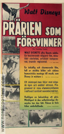 Prärien som försvinner 1954 poster Winston Hibler James Algar Filmbolag: Walt Disney Dokumentärer