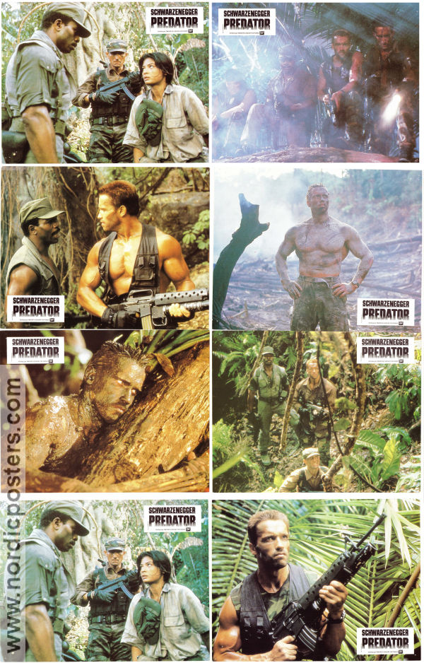 Predator 1987 lobbykort Arnold Schwarzenegger Carl Weathers Kevin Peter Hall John McTiernan