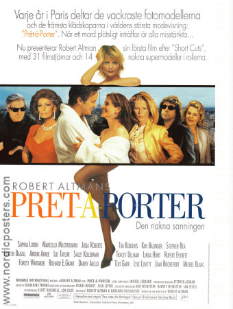 Pret-a-Porter 1994 poster Helena Christensen Sophia Loren Julia Roberts Kim Basinger Robert Altman Damer