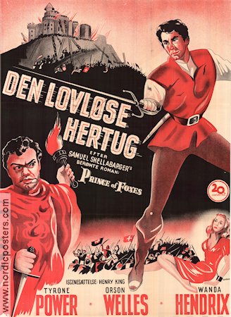 Prince of Foxes 1949 poster Tyrone Power Orson Welles