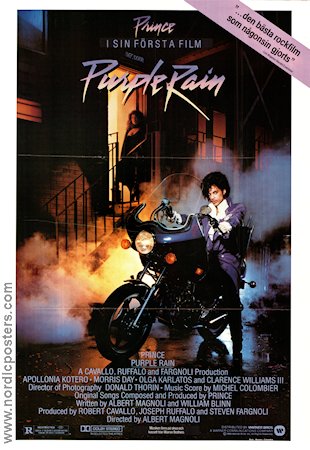 Purple Rain 1984 poster Prince Apollonia Kotero Morris Day Albert Magnoli Rock och pop Motorcyklar