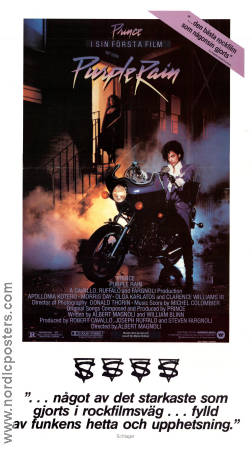 Purple Rain 1984 poster Prince Apollonia Kotero Morris Day Albert Magnoli Rock och pop Motorcyklar