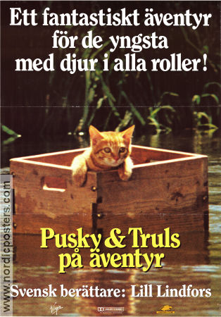 Pusky och Truls på äventyr 1986 poster Lill Lindfors Masanori Hata Katter
