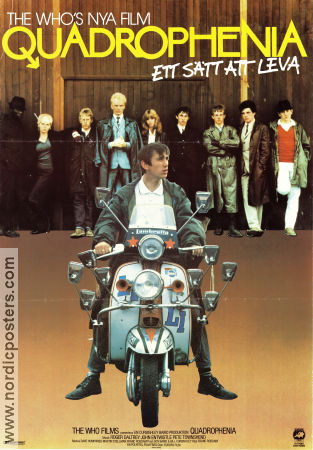 Quadrophenia 1980 poster Phil Davis Roger Daltrey The Who Phil Daniels Sting Pete Townsend Franc Roddam Motorcyklar Rock och pop