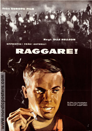 Raggare! 1959 poster Hans Wahlgren Christina Schollin Sven Almgren Bill Magnusson Anita Wall Håkan Serner Olle Hellbom Bilar och racing Kultfilmer Rökning