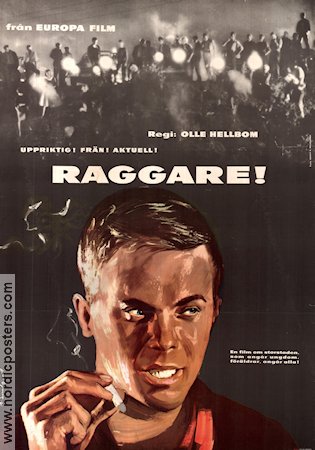 Raggare! 1959 poster Hans Wahlgren Christina Schollin Sven Almgren Bill Magnusson Anita Wall Håkan Serner Olle Hellbom Bilar och racing Kultfilmer Rökning