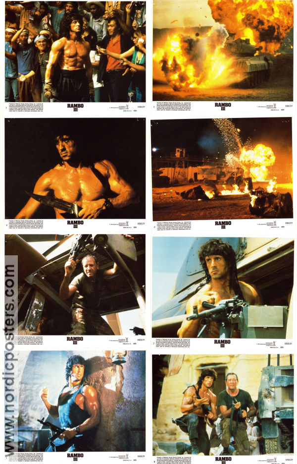 Rambo 3 1988 lobbykort Sylvester Stallone Richard Crenna Marc de Jonge Peter MacDonald Berg