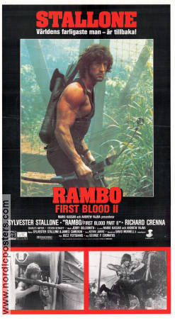 Rambo First Blood 2 1985 poster Sylvester Stallone Richard Crenna Charles Napier George P Cosmatos Vapen