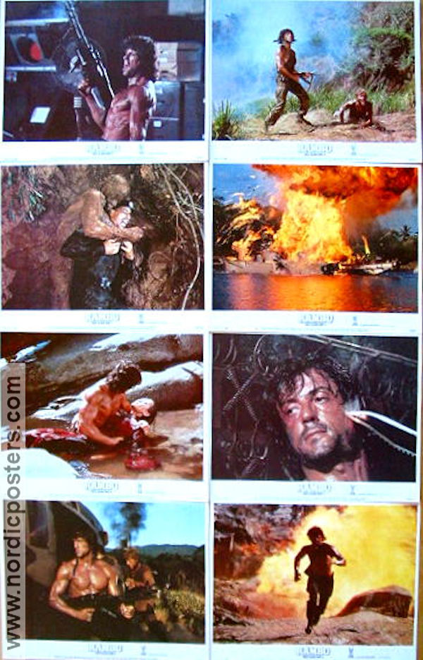 Rambo First Blood 2 1985 lobbykort Sylvester Stallone Richard Crenna Charles Napier George P Cosmatos Vapen