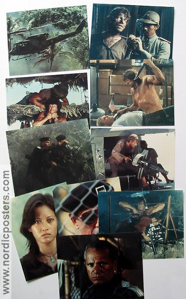 Rambo First Blood 2 1985 lobbykort Sylvester Stallone Richard Crenna Charles Napier George P Cosmatos Vapen