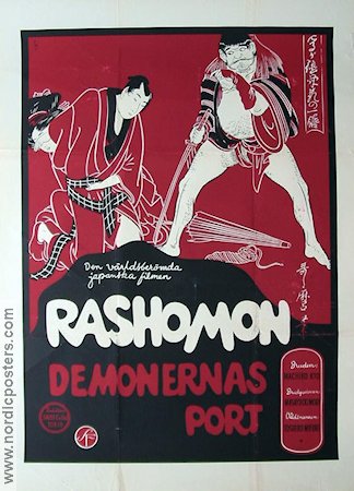 Rashomon demonernas port 1950 poster Toshiro Mifune Machiko Kyo Masayuki Mori Akira Kurosawa Asien