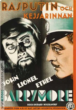 Rasputin och kejsarinnan 1932 poster John Barrymore Lionel Barrymore Ethel Barrymore Richard Boleslawski Ryssland