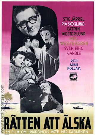 Rätten att älska 1956 poster Stig Järrel Pia Skoglund Catrin Westerlund Meg Westergren Sven-Eric Gamble