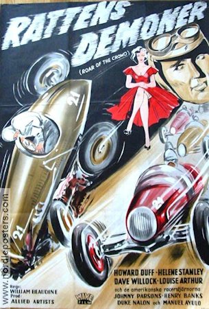 Rattens demoner 1953 poster Howard Duff Bilar och racing