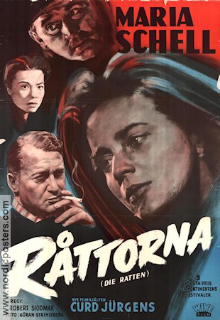 Råttorna 1955 poster Maria Schell Curd Jürgens Rökning