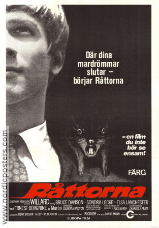 Råttorna 1971 poster Bruce Davison Sondra Locke Elsa Lanchester Daniel Mann