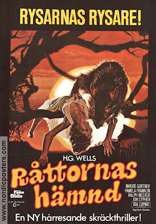 Råttornas hämnd 1976 poster Marjoe Gortner Pamela Franklin Ralph Meeker Ida Lupino Bert I Gordon Text: H G Wells