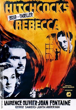 Rebecca 1940 poster Laurence Olivier Joan Fontaine Alfred Hitchcock