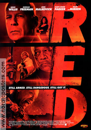 RED 2010 poster Bruce Willis Helen Mirren Morgan Freeman Robert Schwentke