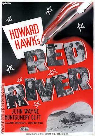 Red River 1948 poster John Wayne Montgomery Clift Joanne Dru Howard Hawks