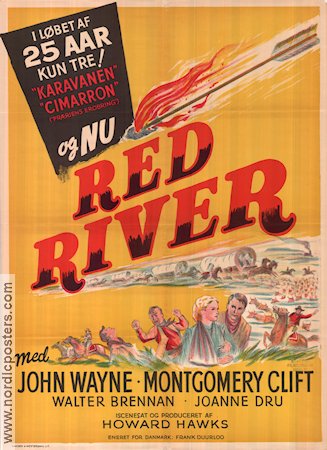 Red River 1948 poster John Wayne Montgomery Clift Howard Hawks