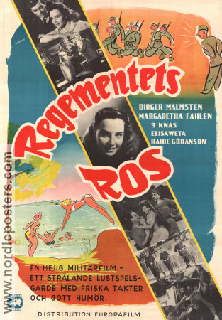 Regementets ros 1952 poster Birger Malmsten Margareta Fahlén Elisaveta Bengt Järrel