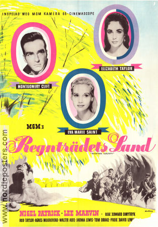 Regnträdets land 1957 poster Montgomery Clift Elizabeth Taylor Eva Marie Saint Edward Dmytryk