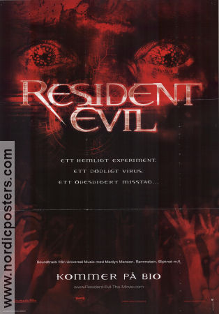 Resident Evil 2002 poster Milla Jovovich Michelle Rodriguez Paul WS Anderson