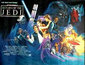 Return of the Jedi 1983 poster Mark Hamill Harrison Ford Carrie Fisher George Lucas