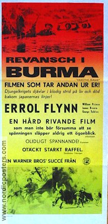 Revansch i Burma 1945 poster Errol Flynn James Brown William Prince Raoul Walsh Krig