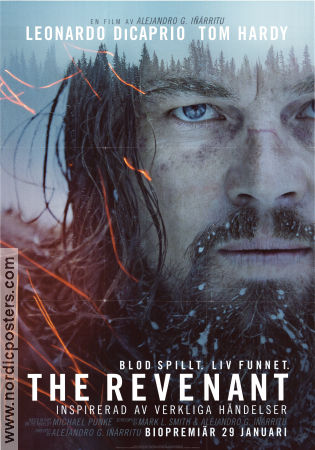 The Revenant 2015 poster Leonardo DiCaprio Tom Hardy Will Poulter Alejandro G Inarritu