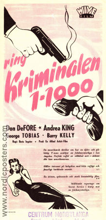 Ring kriminalen 1-1000 1950 poster Don DeFore Andrea King George Tobias Boris Ingster Film Noir Telefoner Vapen