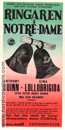 Ringaren i Notre Dame 1956 poster Gina Lollobrigida Anthony Quinn Jean Delannoy Text: Victor Hugo