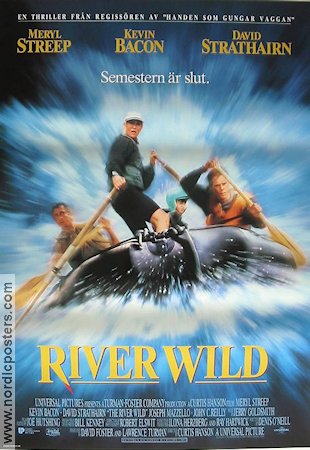 The River Wild 1994 poster Meryl Streep Kevin Bacon David Strathairn Curtis Hanson Skepp och båtar Resor