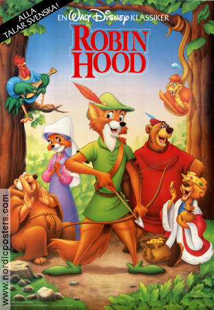 Robin Hood Disney 1973 poster Brian Bedford Wolfgang Reitherman Animerat