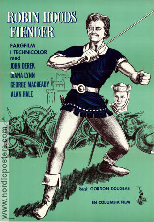 Robin Hoods fiender 1950 poster John Derek Diana Lynn George Macready Gordon Douglas Äventyr matinée