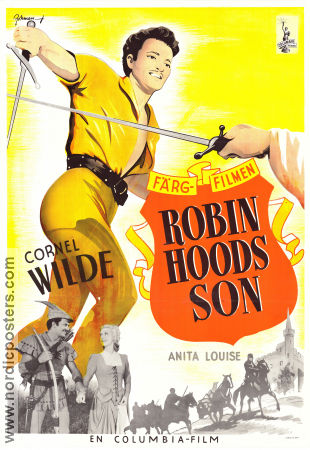 Robin Hoods son 1946 poster Cornel Wilde Anita Louise Jill Esmond Henry Levin Hitta mer: Robin Hood Äventyr matinée Eric Rohman art