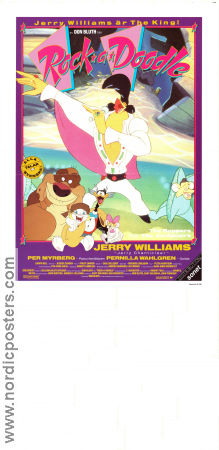 Rock a Doodle 1991 poster Jerry Williams Glen Campbell Don Bluth Animerat Rock och pop