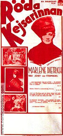 Röda kejsarinnan 1934 poster Marlene Dietrich Josef von Sternberg