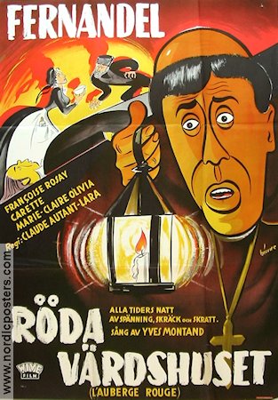 Röda värdshuset 1953 poster Fernandel