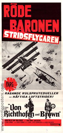 Röde baronen stridsflygaren 1972 poster John Phillip Law Don Stroud Roger Corman Flyg Krig