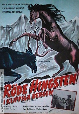 Röde hingsten i Klippiga Bergen 1951 poster Jean Heather Hästar Berg