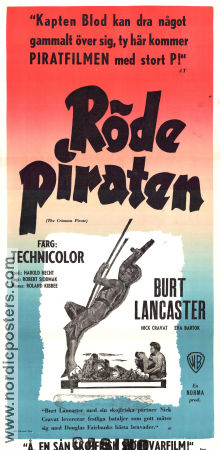 Röde piraten 1952 poster Burt Lancaster Nick Cravat Eva Bartok Robert Siodmak Äventyr matinée